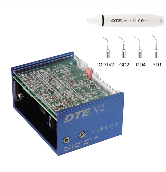 Скалер ультразвуковой Woodpecker DTE-V2 , 5 насадок в комплекте (GD1x2, GD2, GD4, PD1)