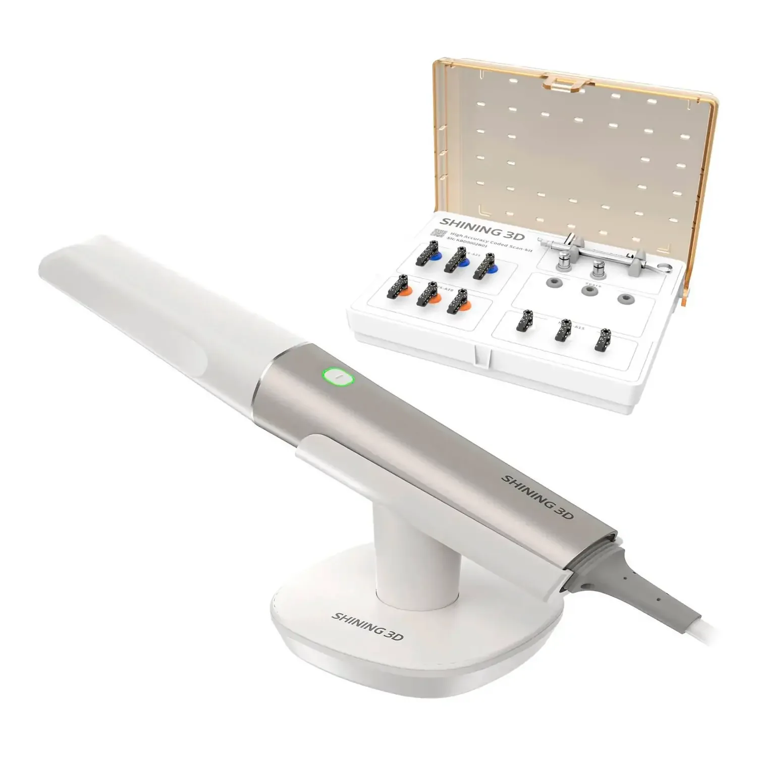 Aoralscan Elite — проводной интраоральный сканер с функцией интраоральной фотограмметрии, в комплекте с набором скан-маркеров